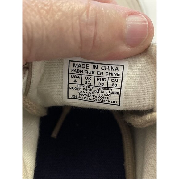 Boys Tan Polo Ralph Lauren Lace Up Canvas Sneaker Dress Shoes Size 4Y Logo - Picture 6 of 16